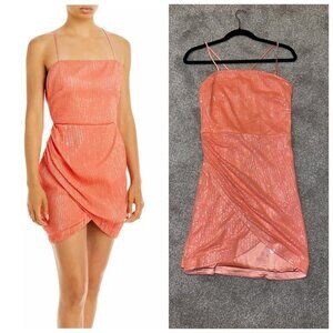 Ramy Brook Womens Richie Orange Sequined Cocktail and Party Dress